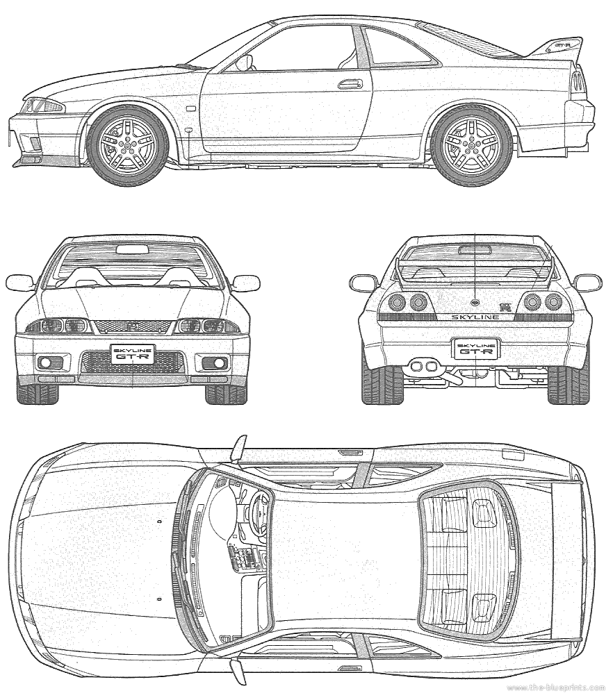 Nissan Skyline GT-R R33 blueprints